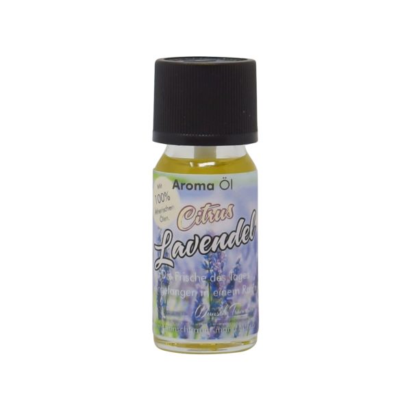 Unser Citrus Lavendel Aromaöl entspannt und die Citrus Note wirkt erfrischend auf Dich. Energie und Harmonie durchströmen jeden Raum.